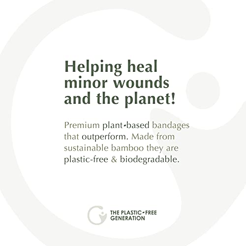 The Plant-Based Bandage By Generation For Change | 75 Biodegradable Bandages | Variety Pack - Aloe, Charcoal And Natural Bamboo | Plastic And Toxin Free | Stronger Adhesion | Sensitive Skin Friendly #TOP5