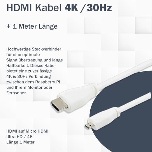Raspberry Pi 4 8 Go RAM mini PC programmable avec câble Micro HDMI 4K - 7