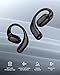 LeMuna Open Ear Headphones, Bluetooth 5.3 Wireless Earbuds with Earhooks, 60 Hours Playtime, Fast Charging, Sweat Resistant, Sport Earphones with Digital Display Charging Case for Workout Black