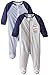 Gerber Baby Boys' 2 Pack Zip Front Sleep 'N Play, Baseball Blue, 0-3 Months