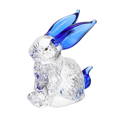 uxcell Crystal Animal Figurine Collectible Art Cut Rabbit Statue Blue
