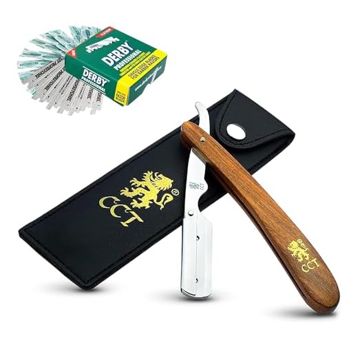 Cambridge Cutthroat™ Folding Barber Razor Set with Travel Bag and Natural Cotton Bag, Gifts for Men, Care Gift