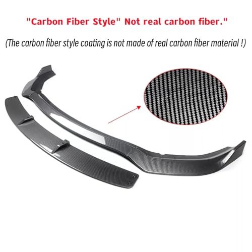 Image of Front Lip Splitter Spoiler for Dodge Charger 2015-2023 Accessories | (for SRT Hellcat, R /T, Scat Pack, Daytona, RT 392) Carbon Fiber Style, Nice Clean Mods, Aggressive Look, Easy intallation