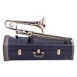 Handgefertigte Posaunenförmige Spieluhr, traurige Posaune, Neuheit, Geschenke, Kunststoff, Musikinstrument für Geburtstag, Hochzeit, Jahrestag, Heimdekoration, 10 x 6 cm (A)