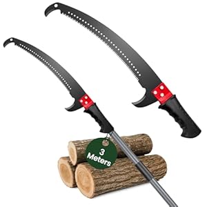 LN COZY CORNER Telescopic Pole Saw, Extendable Tree Pruner, Lightweight & Portable Branch Cutter with Stainless Steel Blade, for Tree Trimming in Garden, Yard, Patio & Forestry (3 m)