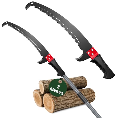 LN COZY CORNER Telescopic Pole Saw, Extendable Tree Pruner, Lightweight & Portable Branch Cutter with Stainless Steel Blade, for Tree Trimming in Garden, Yard, Patio & Forestry (3 m)