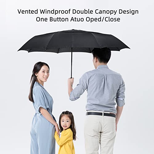 Travel Umbrella 54Inch, Windproof Umbrella,Rain Umbrellas，Large Umbrella,Strong And Portable，Golf 210T Vented For Men 54 Inch #TOP4