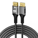 Construction Anti-Interférences: Le câble displayport 16k bénéficie d’un noyau en cuivre pur associé à une triple protection interne limitant efficacement les interférences. Son tressage en nylon résistant supporte plus de 20 000 flexions, tandis que les connecteurs plaqués or assurent une conductivité durable et une connexion DP vers DP fiable.