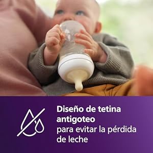 Philips Avent Tetina de biberón Natural Response: 2 tetinas de biberón de flujo 5 para bebés a partir de 6 mes, sin BPA (modelo SCY965/02)