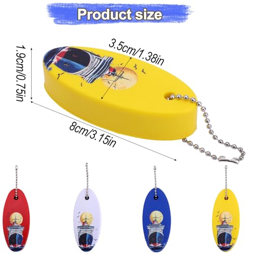 Image of Gosknor 4pcs Boat Key Floating Keychain, High Visibility Waterproof Floating Boat Key Chain Ring Sailing Ship Keyring Pendents Losing Prevention Accessories for Fishing Surfing Rafting Water Skiing