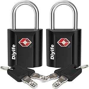 Diyife TSA Bagagesloten, 2 stuks, 4 sleutels, sleutelslot, veiligheidsslot, reisslot voor reiskoffer, koffer, bagagetas, etui enz.