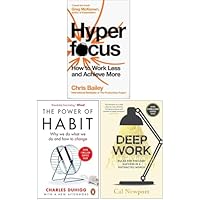 Hyperfocus, The Power of Habit, Deep Work 3 Books Collection Set