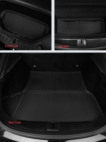 BASENOR 2026 7PCS Floor Mats for Tesla Model S Model S Plaid 3D Material Cargo Liners All-Weather Car Mats Anti-Slip Trunk Mat Model S Accessories Custom Fit 2021-2026