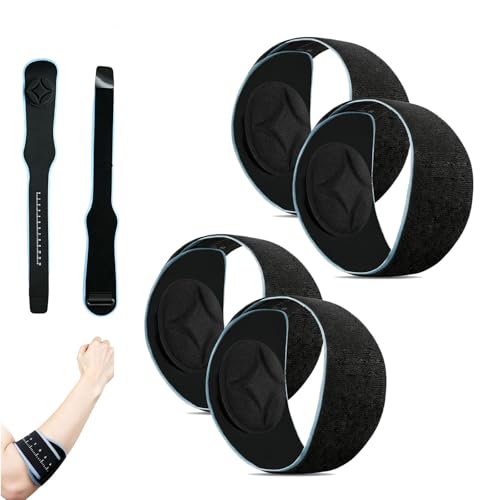 Soporte Para Codo PadelGuard, Correa Ajustable Para Codo De Tenista Con Almohadilla De Compresión Extraíble, Absorción De Vibraciones Y Alivio Del Dolor, Codera PadelGuard Para Hombre Y Mujer (4Pcs)