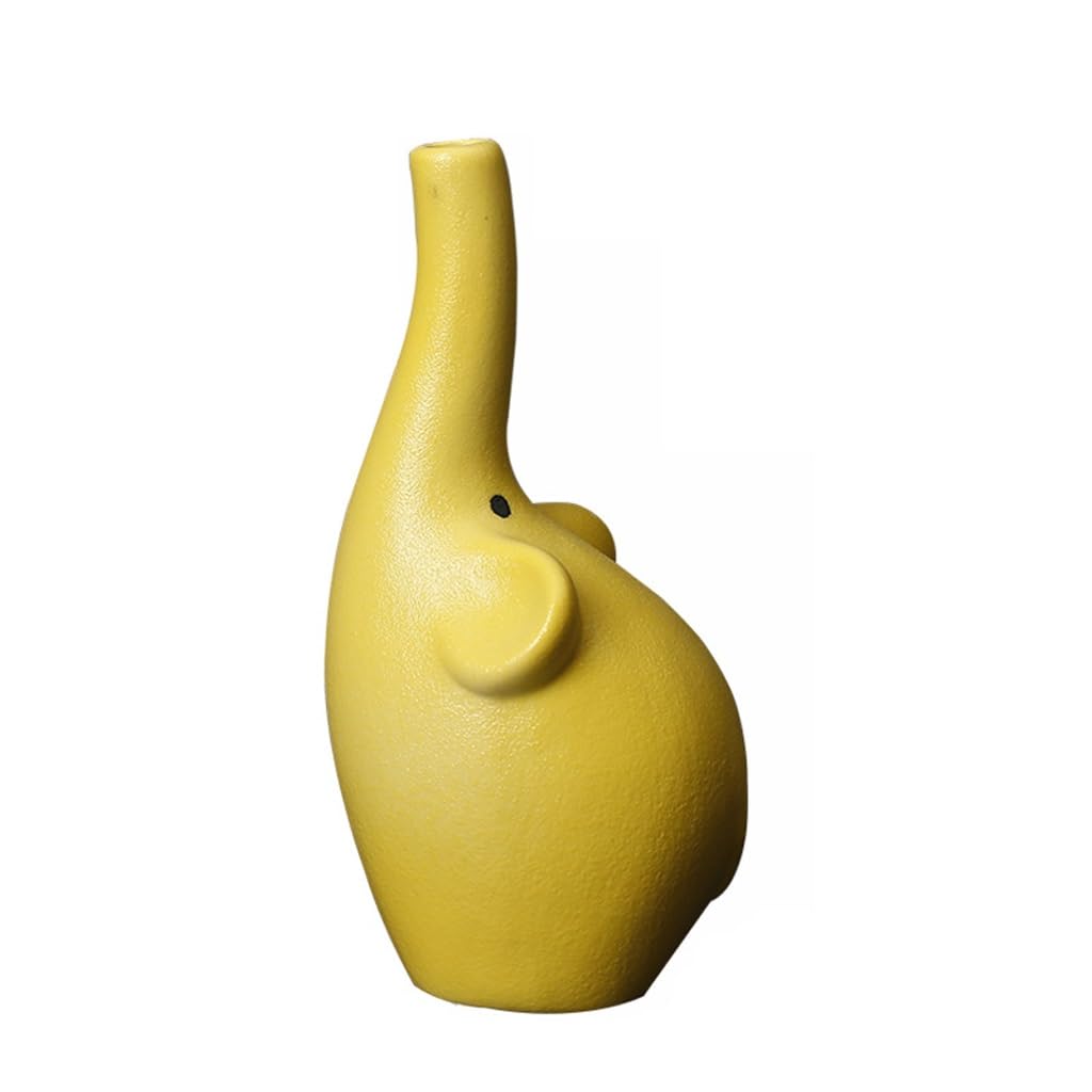 GELASIGE Flower Pots Cartoon Ceramic Vase, Cute Elephant Shape, Creative Home Flower Pot, Five Points Of Decorative Ornaments Outdoor Flower Pots(C)