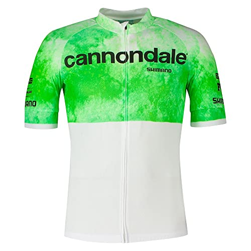 SHIMANO Cannondale Factory Racing Team 2021 - Maglia da ciclismo a maniche corte da uomo, bianco, L