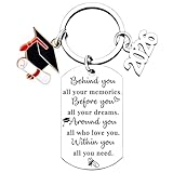 2026 Graduation Keychain Gift for Her Him Class of 2026 Best Graduate Keychain Seniors Masters Nurses College Highschool Grad Presents (Silver)