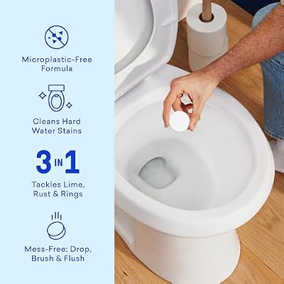 BLUELAND Toilet Bowl Cleaner Tablets, 2-Pack, 28 Count, Peppermint Eucalyptus, Plastic-Free, No Harsh Chemicals, Plant-Based