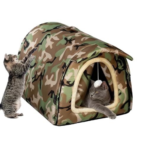 猫用ペットベッド,暖かいテント ペット防水ハウス | 冬用キャットハウス,子犬向け 子猫向け 動物向け 家庭用 室内用 屋外用 旅行用 冬用