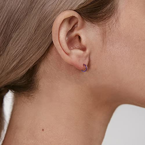 Jstyle 8 Pairs 316L Surgical Stainless Steel Small Hoop Earrings For Men Women Hypoallergenic Huggie Hoop Earrings Cartilage Helix Lobes Sleeper Hoop Earrings Set 18G 8Mm #TOP4