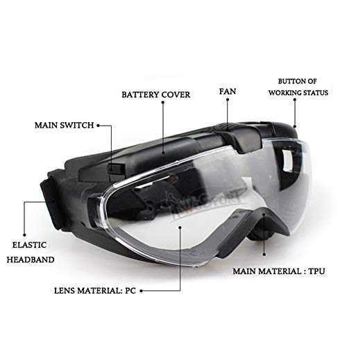 SBNYTBLW Airsoft Paintball Anti Fog Goggles for Helmet Riding Cycling with Built in Fan and UV Protection, Tan - Image 7
