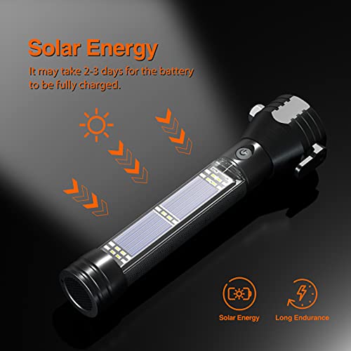Otdair Led Flashlight Solar Power Flashlight, Ultra Bright Flashlight, High Lumens, Usb Rechargeable, 5 Modes For Outdoor,Camping, Hiking 2Pack #TOP4