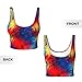 Women Girls Comfortable U-Shaped Back Yoga Vest Removable Abstract Music Notes Crop Tops with Pads Moisture Wicking Tops Shirts for Running Sports