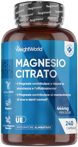 Magnesio Citrato Tamponato 444mg 240 Capsule Vegane