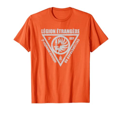 French Foreign Legion Paratrooper T Shirt - 2 Rep T-Shirt, Men, Orange, Small