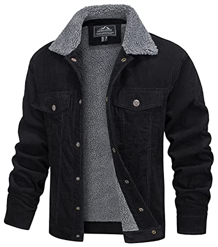 Image of MAGCOMSEN Mens Fleece Jackets Winter Casual Corduroy Warm Windbreak Coats