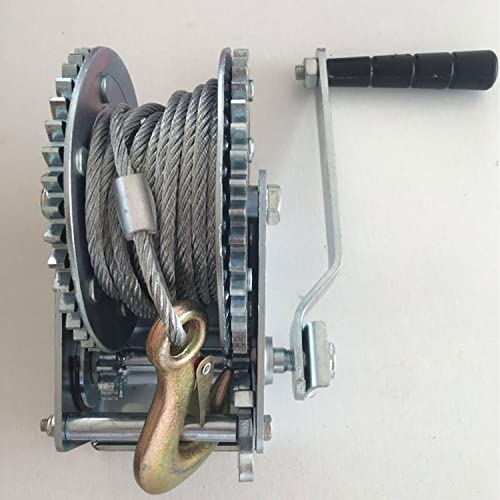 Boss Buck Durable Steel Versatile 1 Way Ratchet Style Zinc Plating 1200 Lb Winch For Game Feeder| Over 26' Cable And Hook Included #TOP4