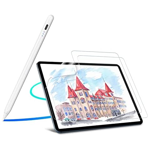 Cisteen Pro Pencil for iPad(2018-2022) with 2Pack Paper Screen Protector for iPad Air 5 (2022), iPad Air 4 (2020) 10.9 inch & iPad Pro 11 inch (2021, 2020, 2018) Cover