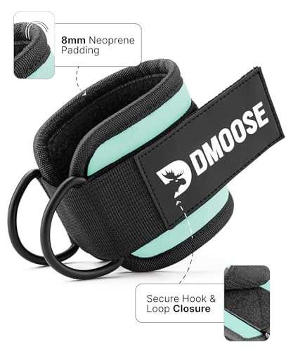 DMoose Ankle Strap for Cable Machine - One Size Fit with Premium Padding, Workout Kickback Ankle Cuffs, Ankle Bands for Working Out, Booty Workouts, Leg Extension, Hip Abductors & Lower Body Exercises - Thumbnail 4