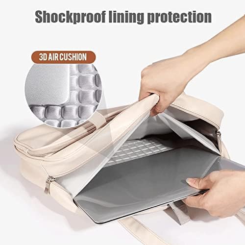 Soft PU Leather Women Laptop Bag Portable Notebook Carrying Case Briefcase Fashion Lady Travel Handbag(D) image 3