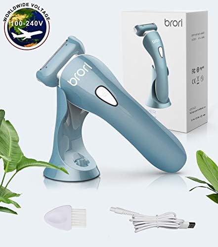 Brori Electric Razor For Women Womens Shaver Bikini Trimmer Body Hair Removal For Legs And Underarms Rechargeable Wet And Dry Painless Cordless With Led Light Blue Amazon Sg Beauty
