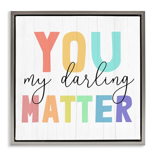 'You Darling Matter Rainbow Letters'| Floating Frame Canvas Art