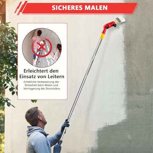 Mehrwinkel Pinsel Verlängerung Farbpinsel Wandfarbe Verlängerungsstange, Farbroller Teleskopstange, Einziehbare Farbroller Verlängerungsstange für Hohe Decken Wände Zier Und Eckenanstrichwerkzeug