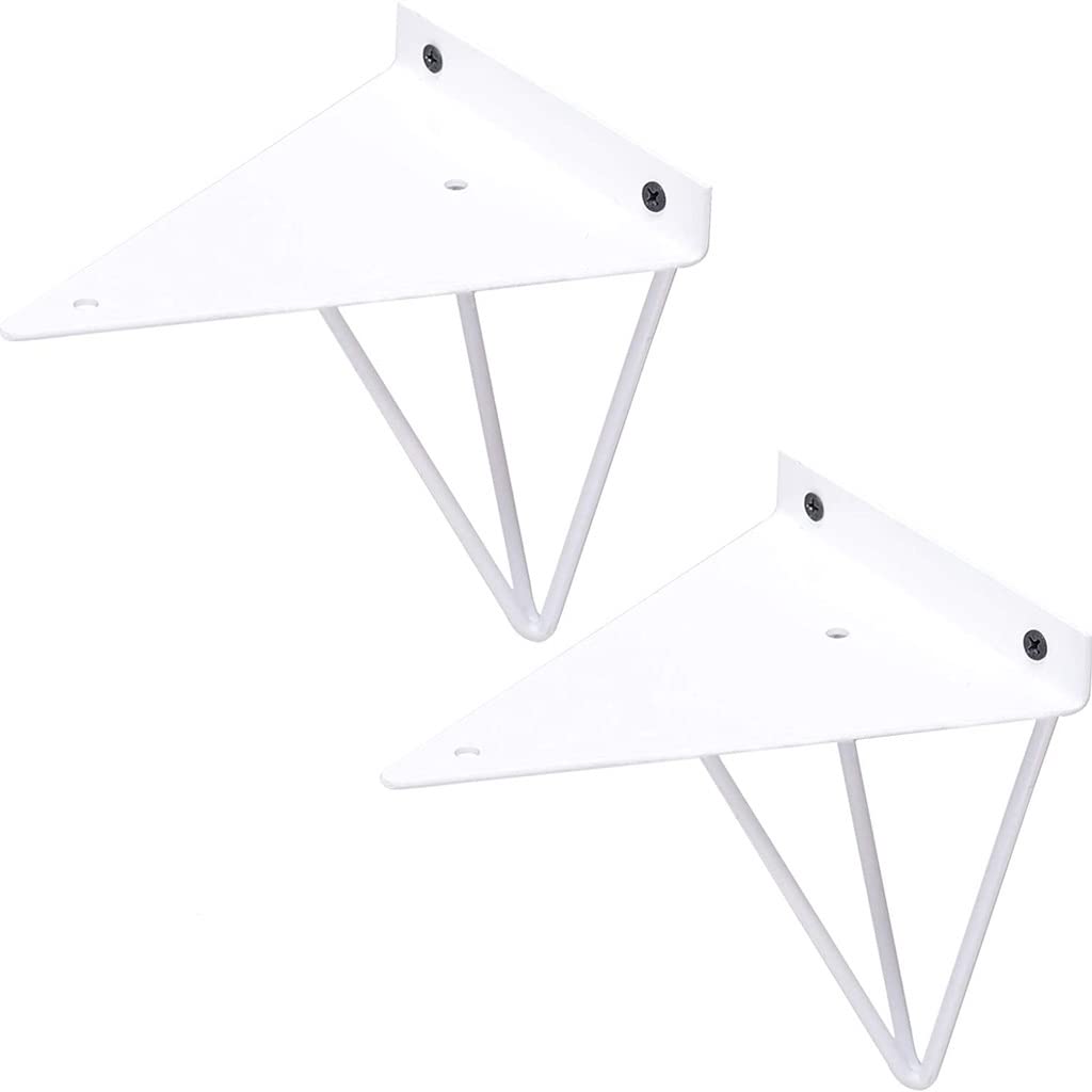 Suspension triangle en fer forgé blanc RJJ étagère murale en métal pour plante lot de 2