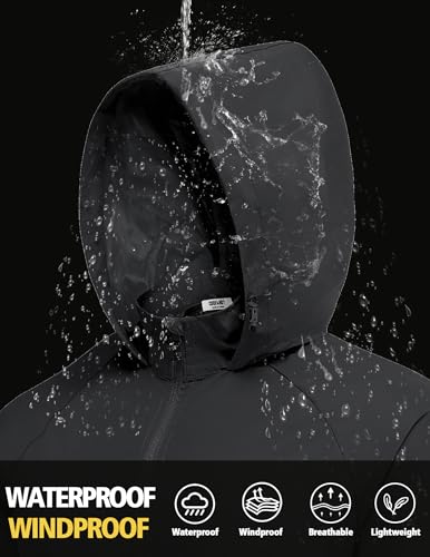 COOFANDY Mens Rain Jacket Lightweight Waterproof Raincoat Packable Rain Shell Jacket With Hood Golf Hiking Windbreaker2