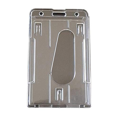 VIDOO Double Side Work Card Holder Hard Plastic Badge Portable Multi-Utilisation Transparent Durable