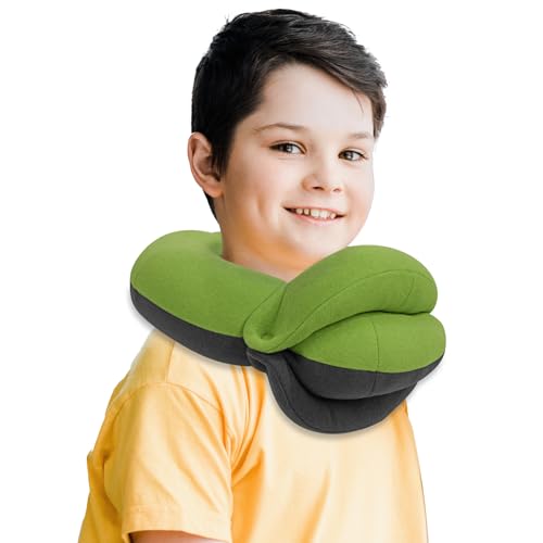 BUYUE Cuscini da viaggio per bambini per aereo, supporto per la testa a 360°, essenziali per dormire per ragazzi, volo lungo, morbido cuscino per il collo per viaggiare nel seggiolino auto, (S
