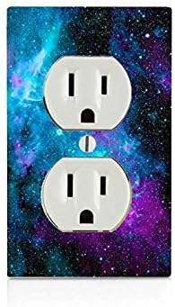 Trendy Accessories Nebula Galaxy Space Design Pattern Print Image Electrical Outlet Plate Cover (NOT A Decal) Actual Printed Outlet Cover