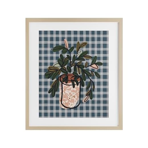 Stupell Industries Conservatory Gardens on Plaid Birch Framed Print Under Glass design by Beki Marquardt, 21 x 17
