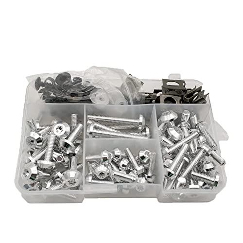Schraubenzubehör Für Suzuki RM85 RM125 RM250 RMX250 RM 85 125 250 RMX Universal-Motorrad-Verkleidungskörperbolzenschraube Federbolzen(Silver)