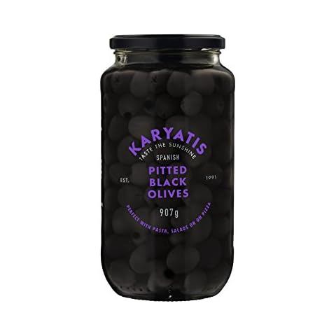 Karyatis Spanish Black Pitted Olives In Brine 907g Cover