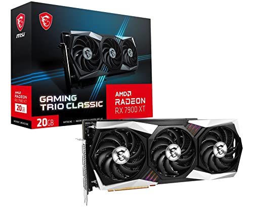 MSI Gaming Radeon RX 7900 XT Gaming Trio Classic 20G 320-Bit HDMI/DP Torx Fan 4 AMD RDNA 3 Grafikkarte (RX 7900 XT Gaming Trio Classic 20G)