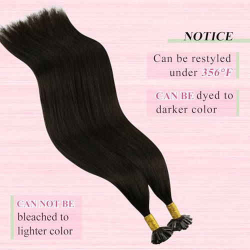 Image of YoungSee Darkest Brown U Tip Hair Extensions Human Hair Brown Utip Hair Extensions Human Hair Keratin Hair Extension 18 Inch Fusion Remy Hair Extension 50G 50 Strands for Date Nights
