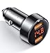 Fast Car Charger, AINOPE Dual QC3.0 Port 6A/36W USB Car Charger All Metal Cigarette Lighter USB Charger Voltage Display Compatible with iPhone 11/11 pro/XR/X/XS/8, Samsung Note 8/S9/S10+/S8 - Black