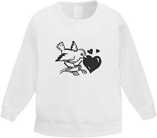 Azeeda 'Bird Holding Heart' Kid's Sweatshirt/Jumper (3-4 Years) (KW00109711)