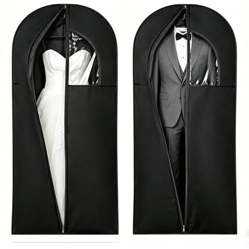 Owl Focus Dress Bags for Gowns, Suit Bags for Closet Storage, Garment Cover for Hanging Clothes, PEVA, Black, 65"